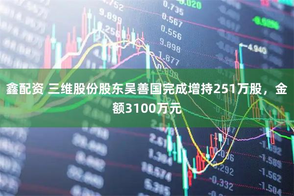 鑫配资 三维股份股东吴善国完成增持251万股，金额3100万元